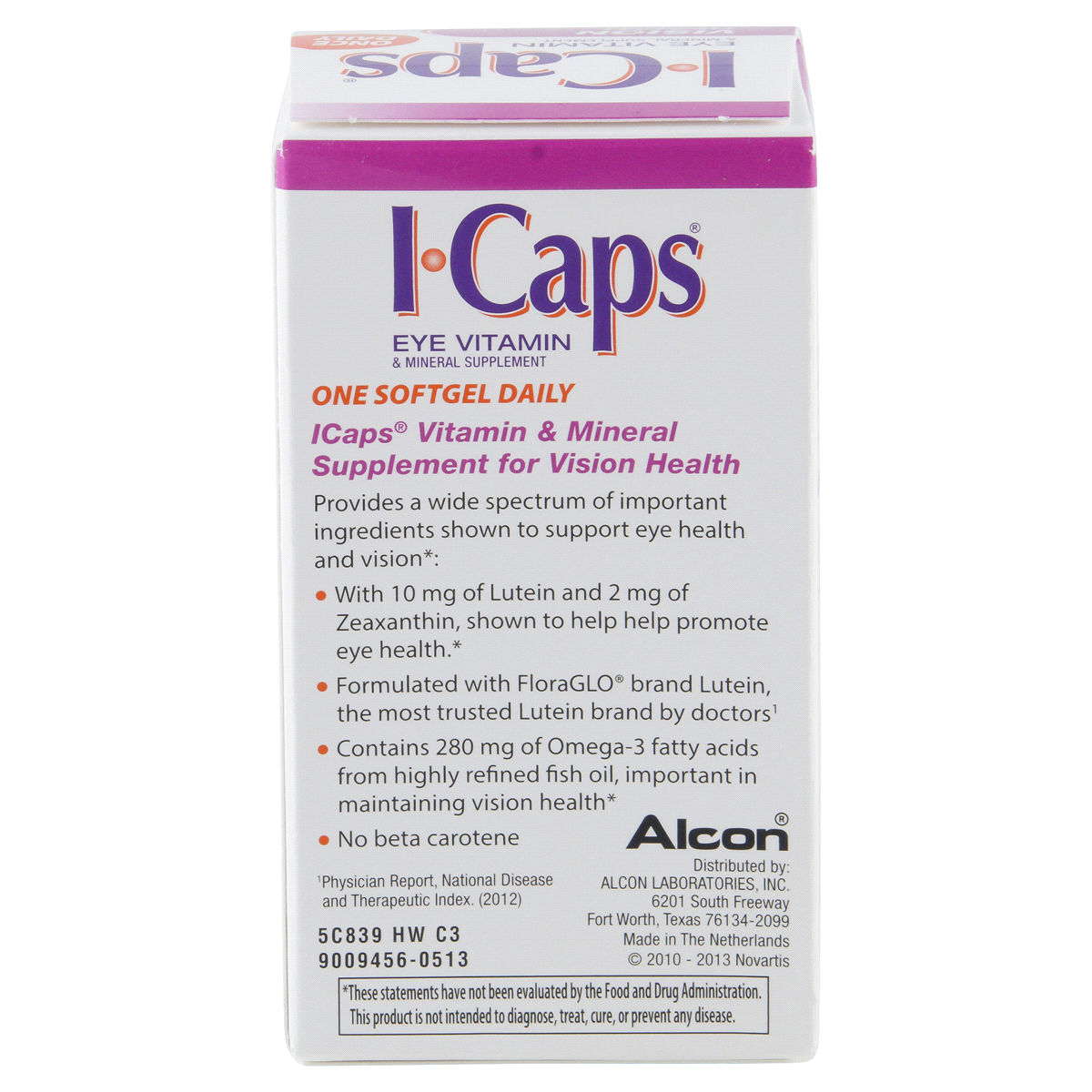 slide 4 of 5, Alcon I-Caps Lutein & Omega-3 Eye Vitamin and Mineral Softgel, 30 ct