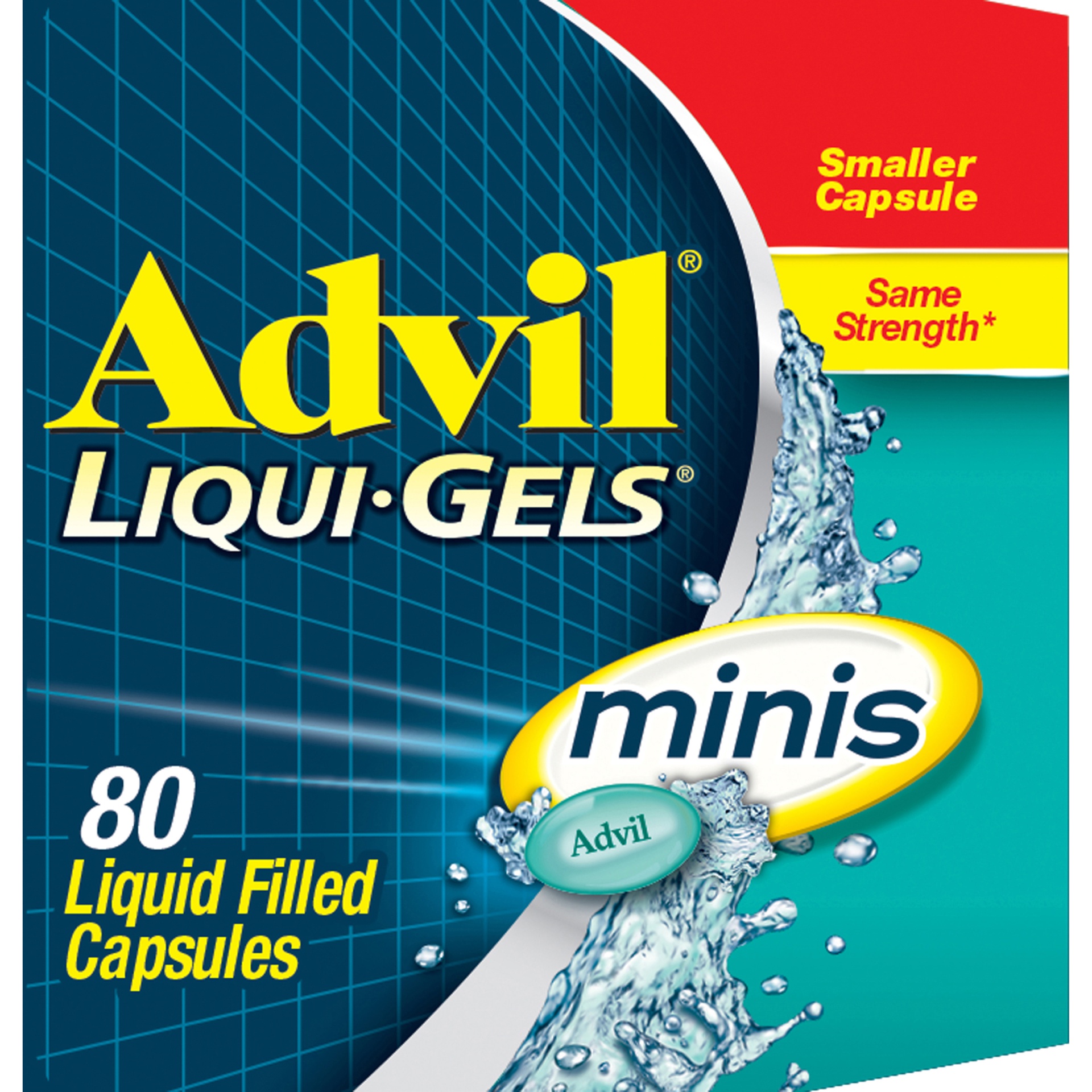 slide 5 of 7, Advil Liqui-Gels minis Pain Reliever and Fever Reducer, Ibuprofen 200mg for Pain Relief - 80 Liquid Filled Capsules, 80 ct