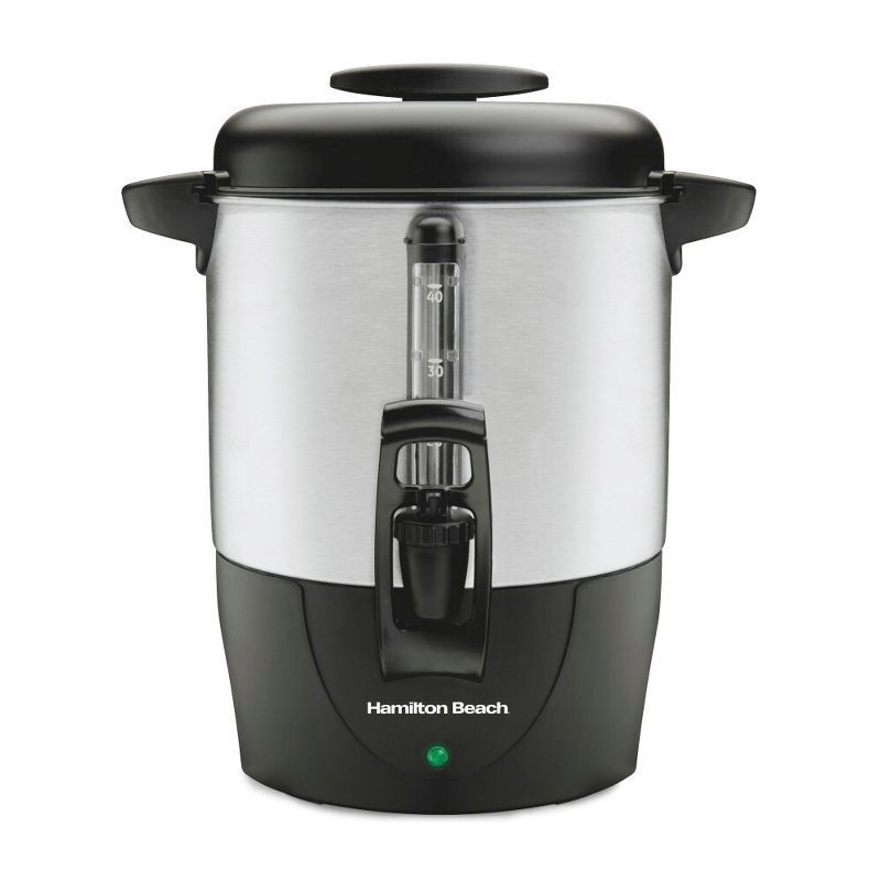 slide 1 of 11, Hamilton Beach Brew Station 40 Cup Coffee - 40514: Electric Coffee Urn & Dispenser, 1090W, Silver, 8 oz Cup Capacity, 8 oz