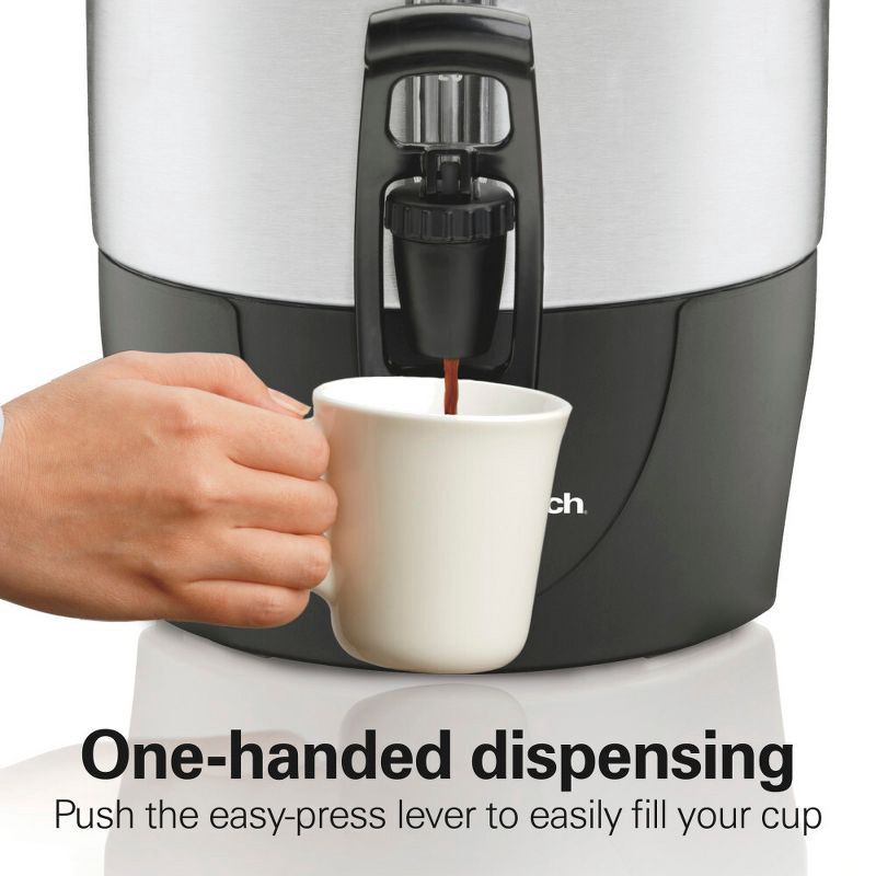 slide 11 of 11, Hamilton Beach Brew Station 40 Cup Coffee - 40514: Electric Coffee Urn & Dispenser, 1090W, Silver, 8 oz Cup Capacity, 8 oz