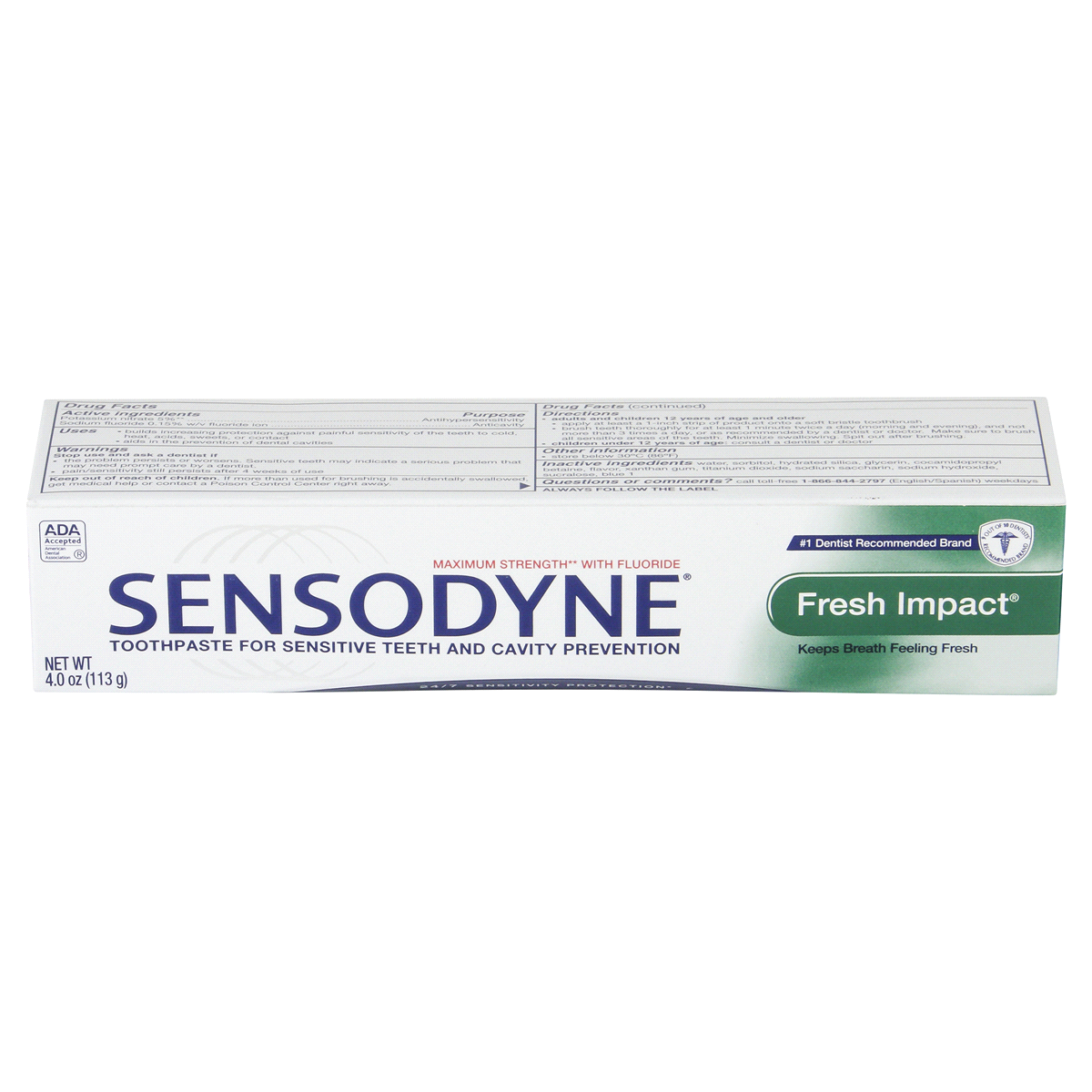 slide 4 of 4, Sensodyne Toothpaste For Sensitive Teeth Cavity Prevention, 4 oz