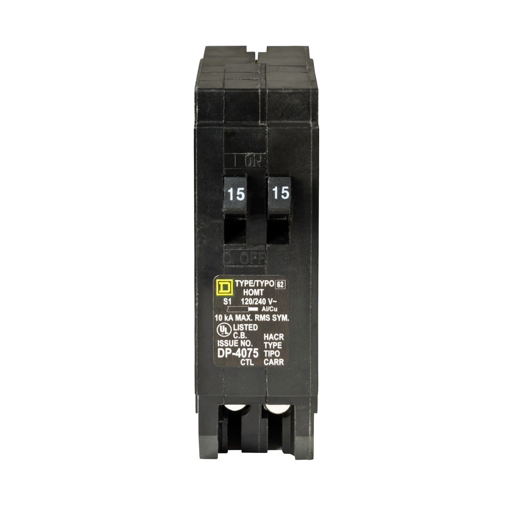 slide 2 of 6, Square D Homeline 15-amp/15-amp 1 -Pole Tandem Circuit Breaker, 1 ct