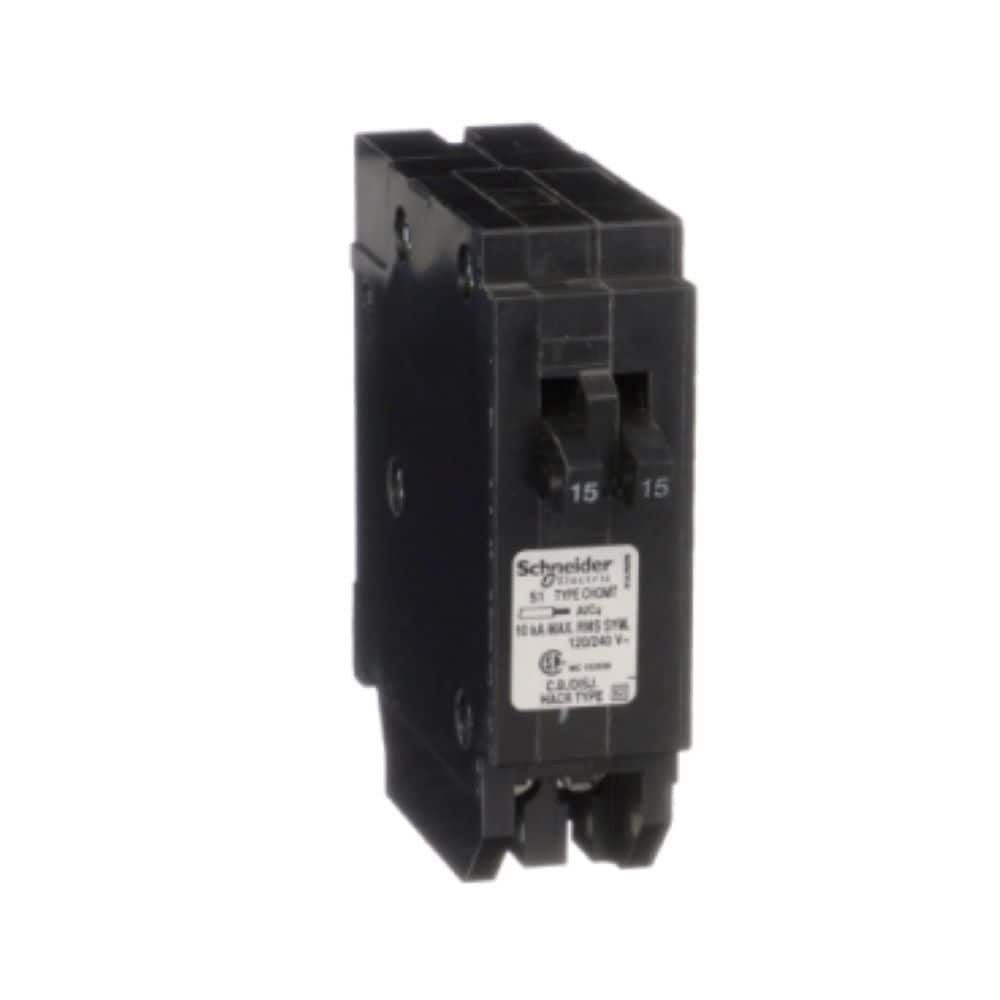 slide 1 of 6, Square D Homeline 15-amp/15-amp 1 -Pole Tandem Circuit Breaker, 1 ct