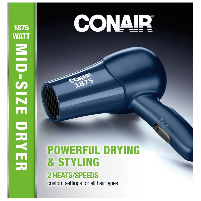 slide 2 of 3, Conair Navy Mid Size Turbo Dryer, 1 ct