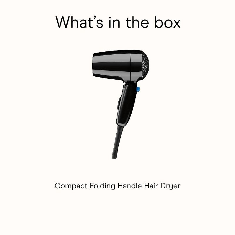 slide 7 of 7, Conair Compact Folding Handle Hair Dryer, 1875W, 1 ct