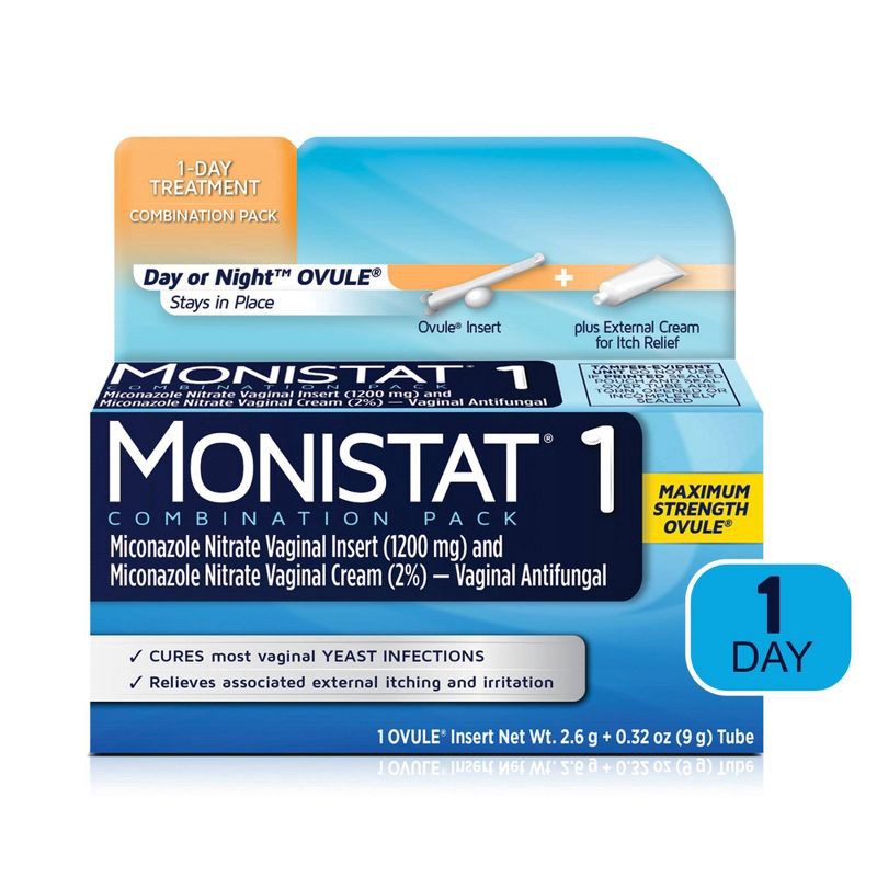 slide 1 of 10, Monistat 1-Dose Yeast Infection Treatment, Ovule Insert & External Itch Cream - 0.32oz, 0.32 oz