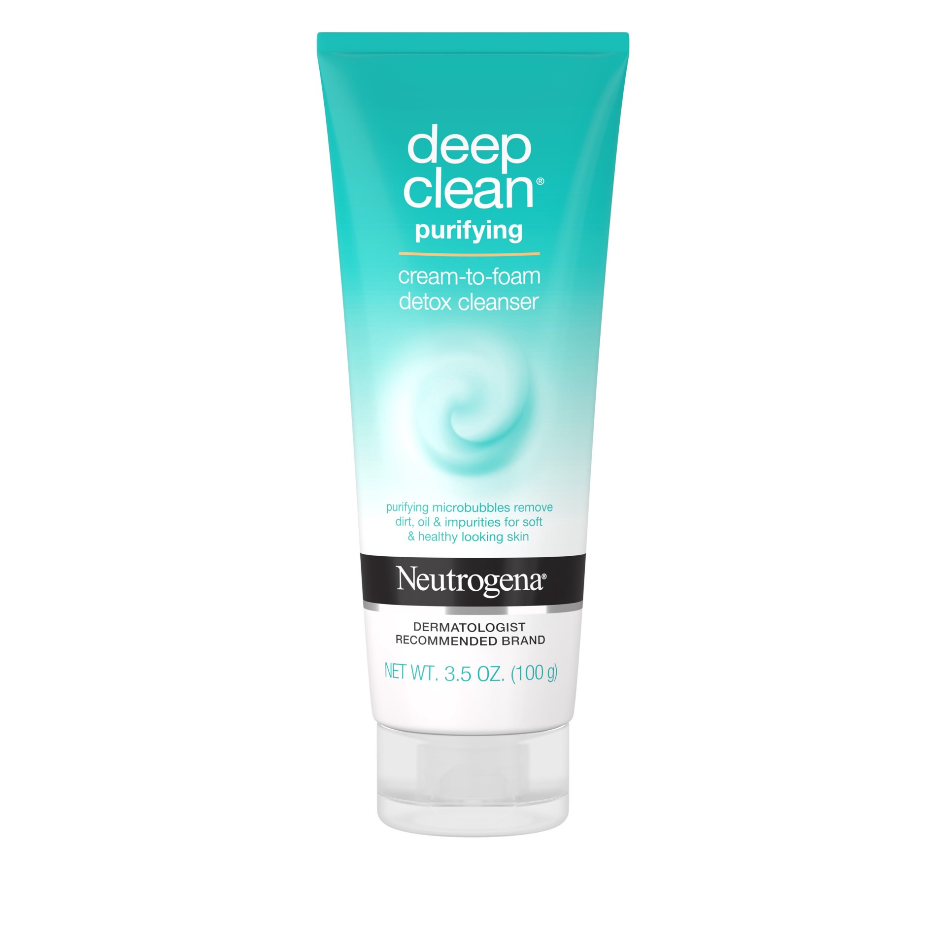 slide 1 of 6, Neutrogena Deep Clean Purifying Cream-to-Foam Facial Cleanser, 3.5 oz, 3.5 oz