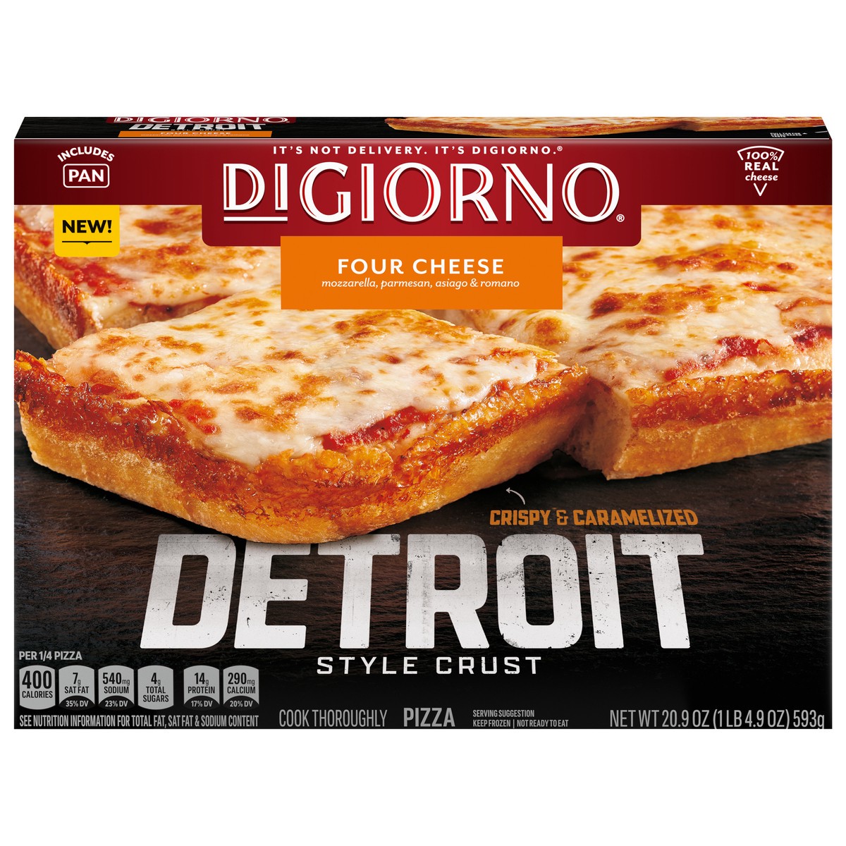 slide 11 of 14, DiGiorno Detroit Style Crust Four Cheese Pizza (Frozen), 20.90 oz