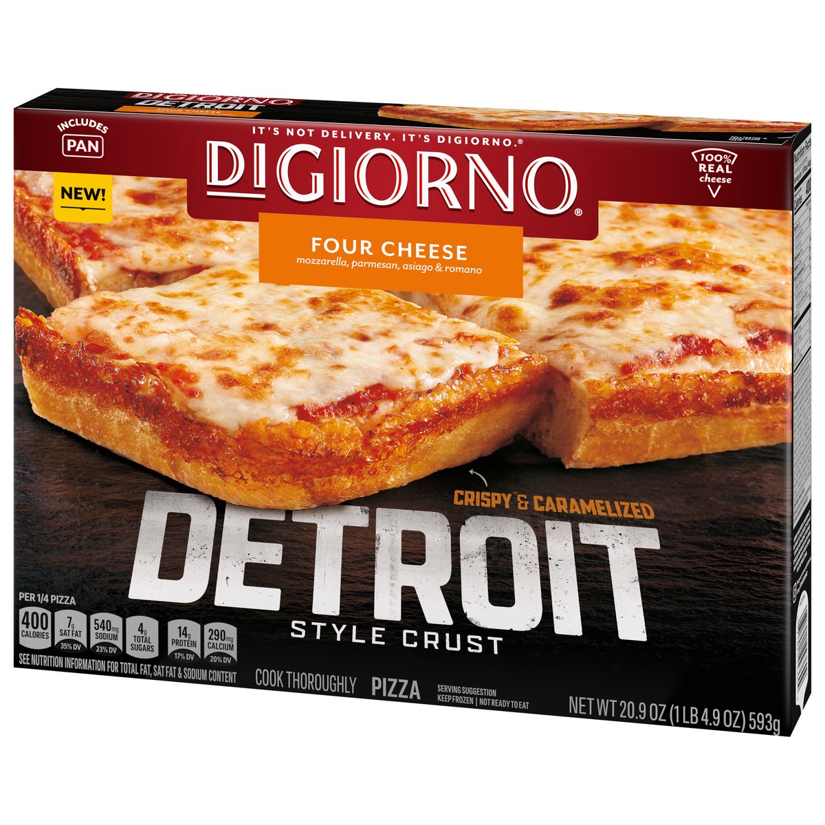 slide 12 of 14, DiGiorno Detroit Style Crust Four Cheese Pizza (Frozen), 20.9 oz