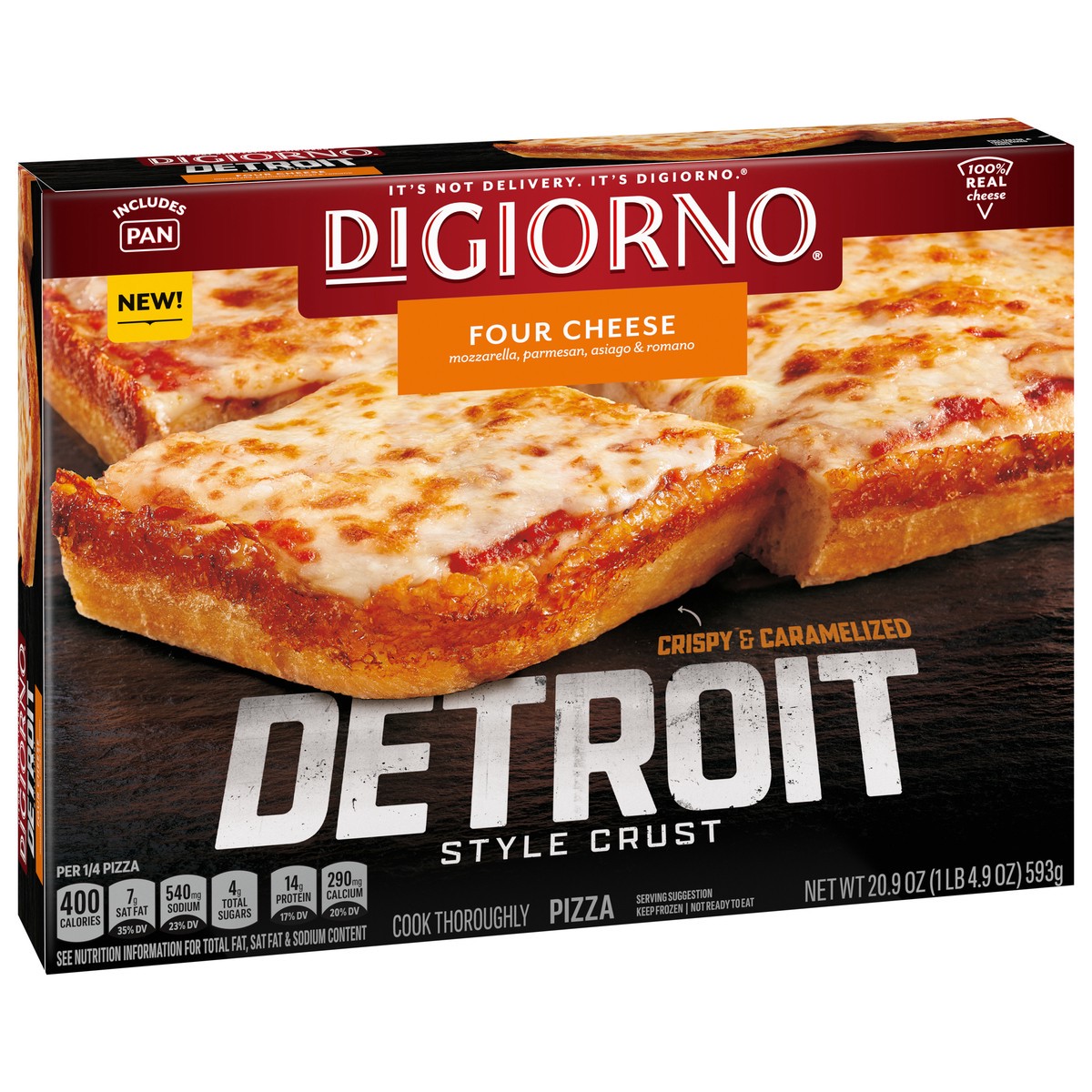 slide 4 of 14, DiGiorno Detroit Style Crust Four Cheese Pizza (Frozen), 20.9 oz