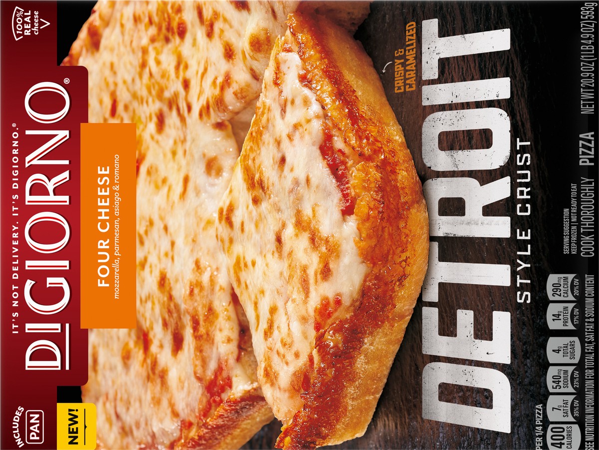 slide 5 of 14, DiGiorno Detroit Style Crust Four Cheese Pizza (Frozen), 20.9 oz
