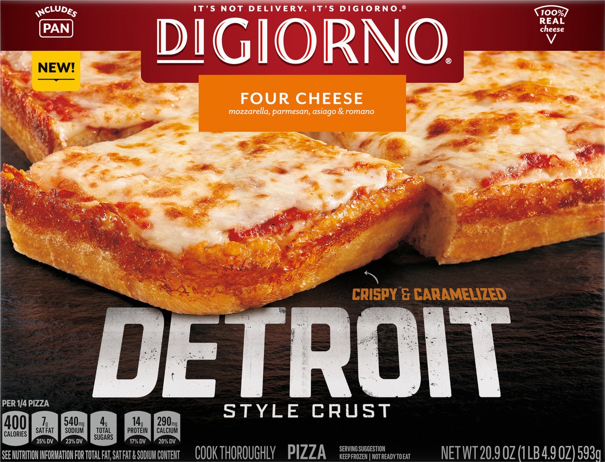 slide 8 of 14, DiGiorno Detroit Style Crust Four Cheese Pizza (Frozen), 20.90 oz