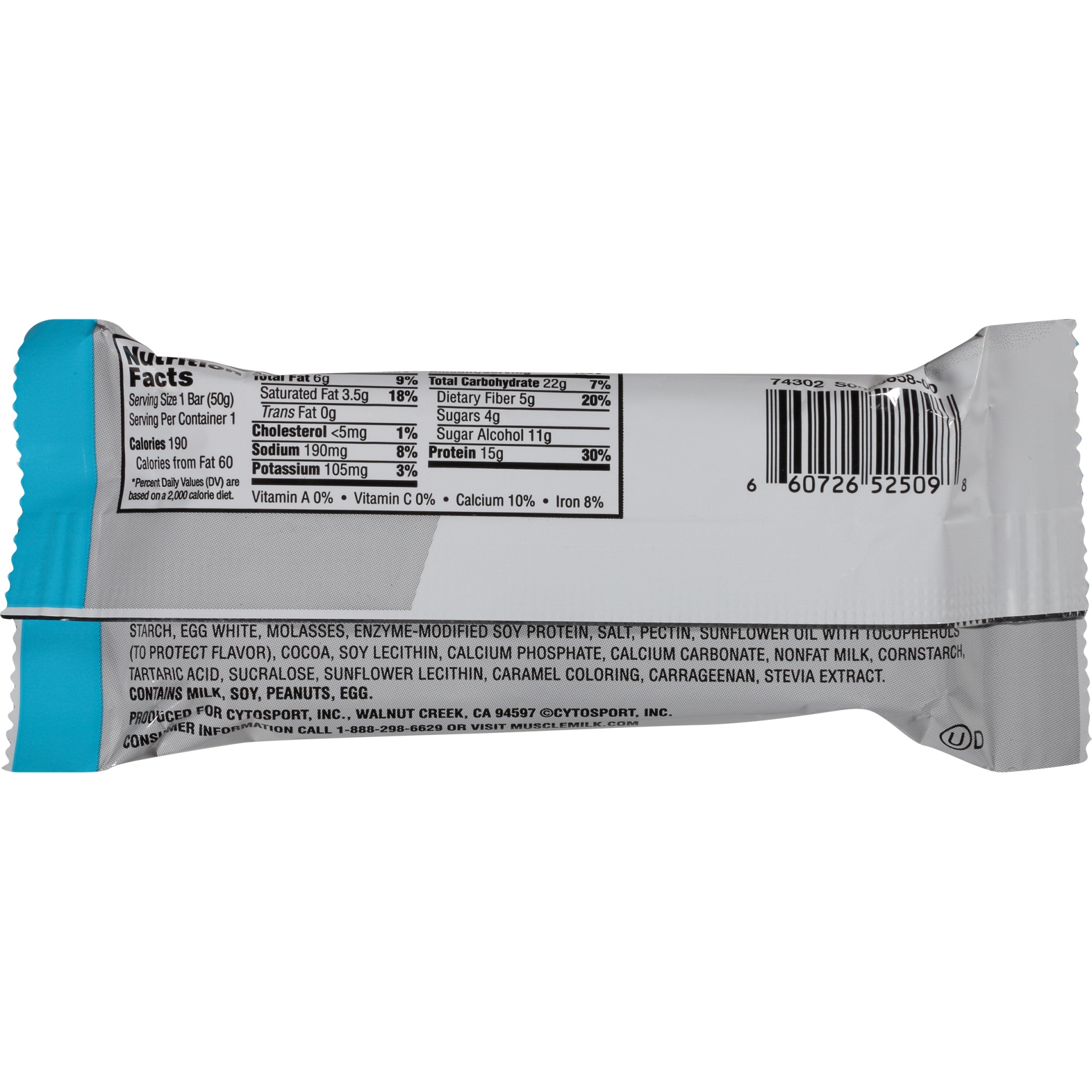 slide 2 of 6, Muscle Milk Blue Bar Peanut Butter Cookie Crunch, 1.76 oz