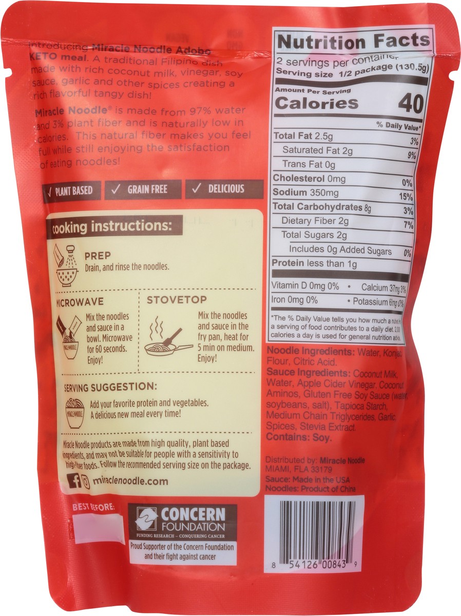 slide 8 of 9, Miracle Noodle Kitchen Keto Meal Adobo + Plant Based Noodles, 9 oz
