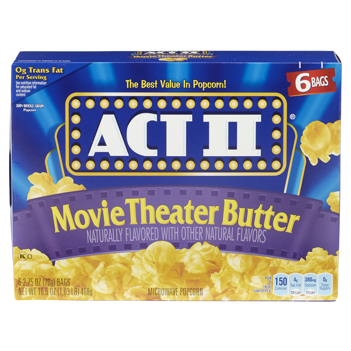 slide 1 of 1, ACT II Movie Theater Butter, 16.5 oz