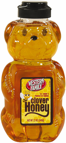 slide 1 of 1, Western Family Squeeze Bear Clover Honey, 12 oz