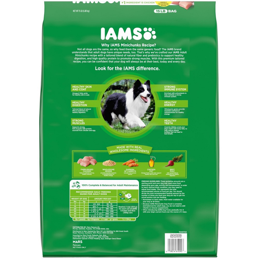 slide 5 of 6, Iams Proactive Health Adult Minichunks Small Kibble Dry Dog Food With Real Chicken, 15 lb