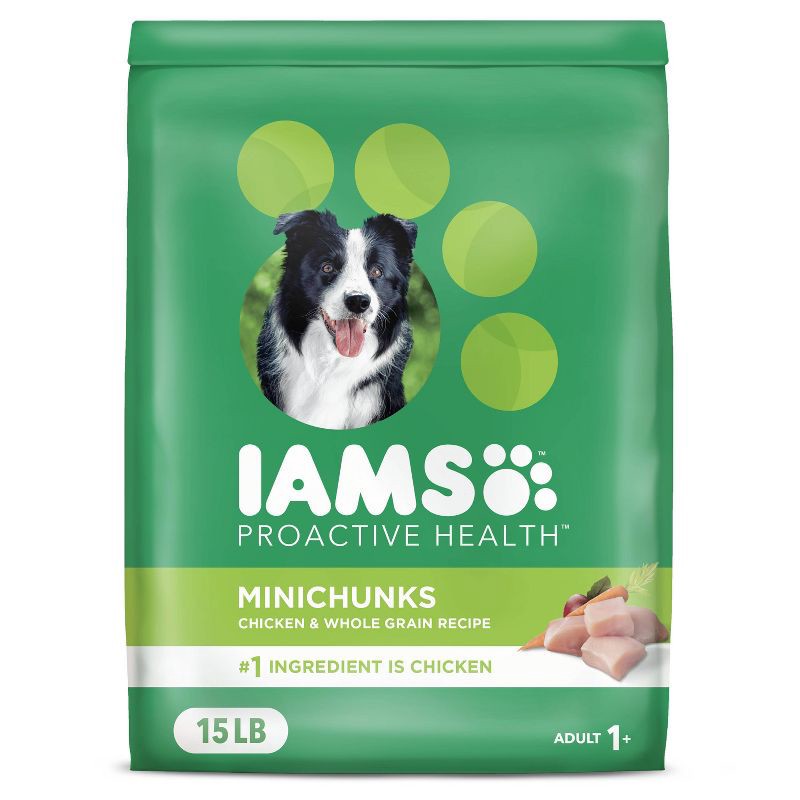 slide 1 of 9, IAMS Proactive Health Chicken and Whole Grain Flavor Minichunks Dry Dog Food - 15lbs, 15 lb