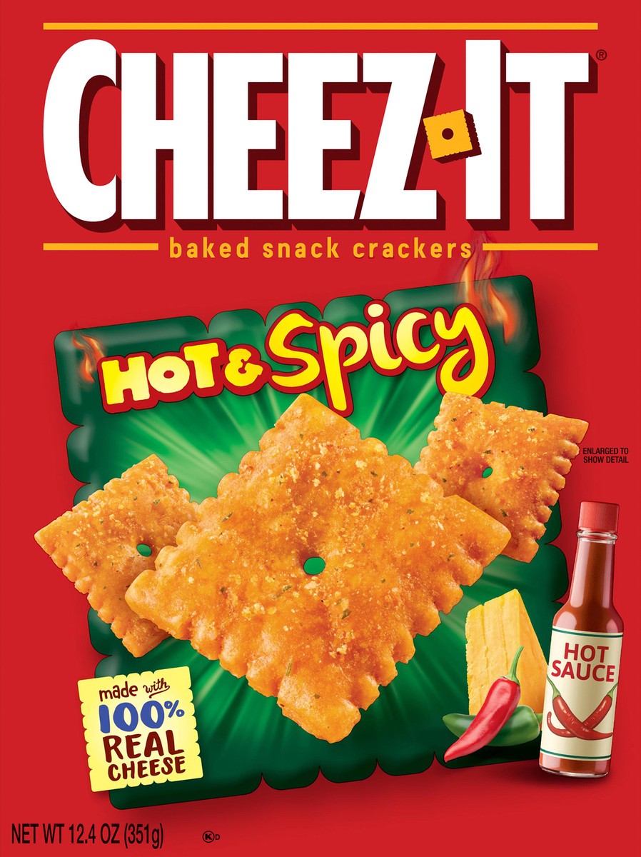slide 2 of 8, Cheez-It Cheese Crackers, Hot and Spicy, 12.4 oz