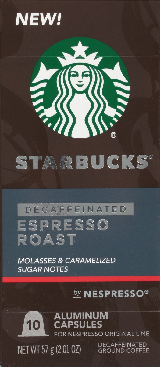 slide 3 of 9, Starbucks by Nespresso Original Line Capsules — Decaf Espresso Dark Roast — 1 box - 10 ct, 2.01 oz