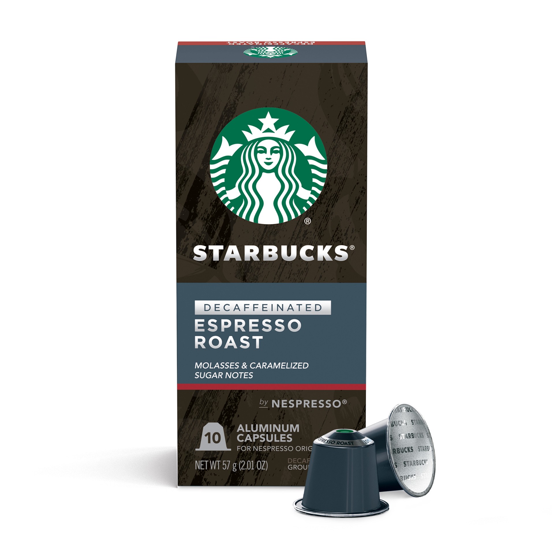 slide 1 of 9, Starbucks by Nespresso Original Line Capsules — Decaf Espresso Dark Roast — 1 box - 10 ct, 2.01 oz