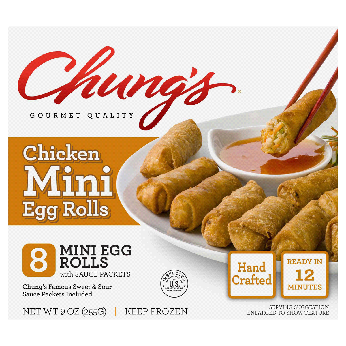 slide 1 of 1, Chungs White Meat Chicken Mini Egg Rolls, 20 oz