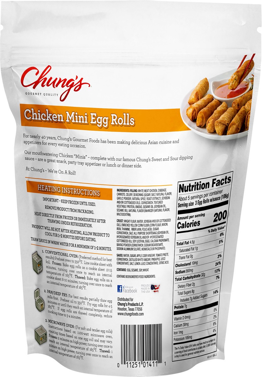 slide 7 of 7, Chung's Chicken Mini Egg Roll, 16 ct