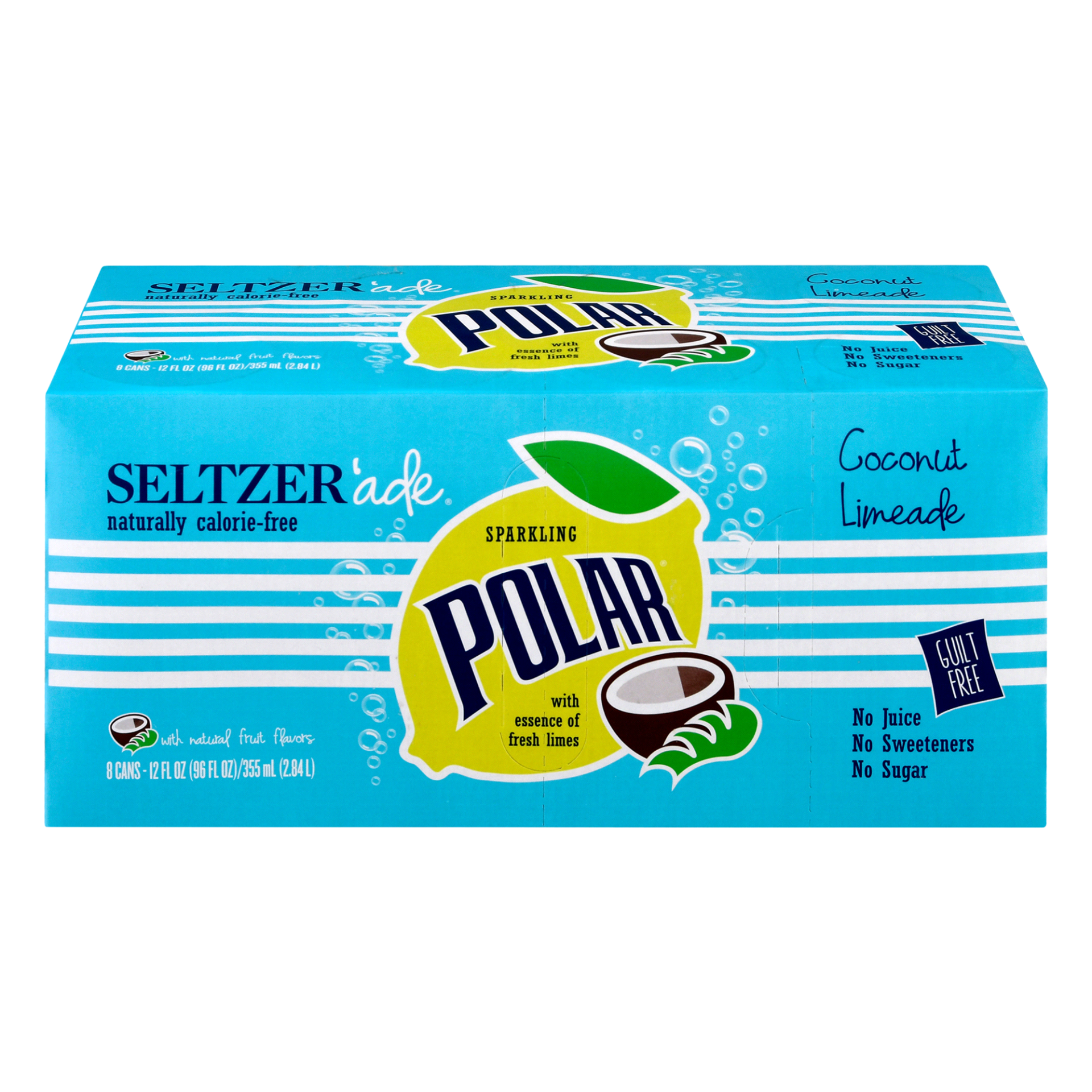 slide 1 of 1, Polar Seltzer'Ade Coconut Limeade, 8 ct; 12 fl oz