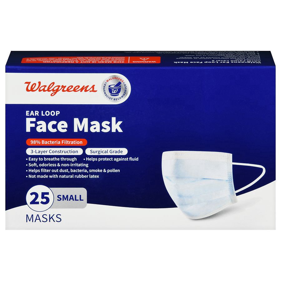 slide 1 of 5, Walgreens Ear Loop Face Mask, 25 ct