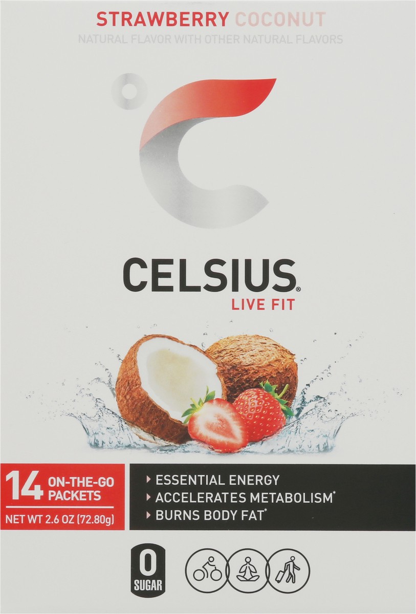 slide 6 of 14, CELSIUS Live Fit Strawberry Coconut Energy Drink 14 ea, 14 ct; 2.6 oz