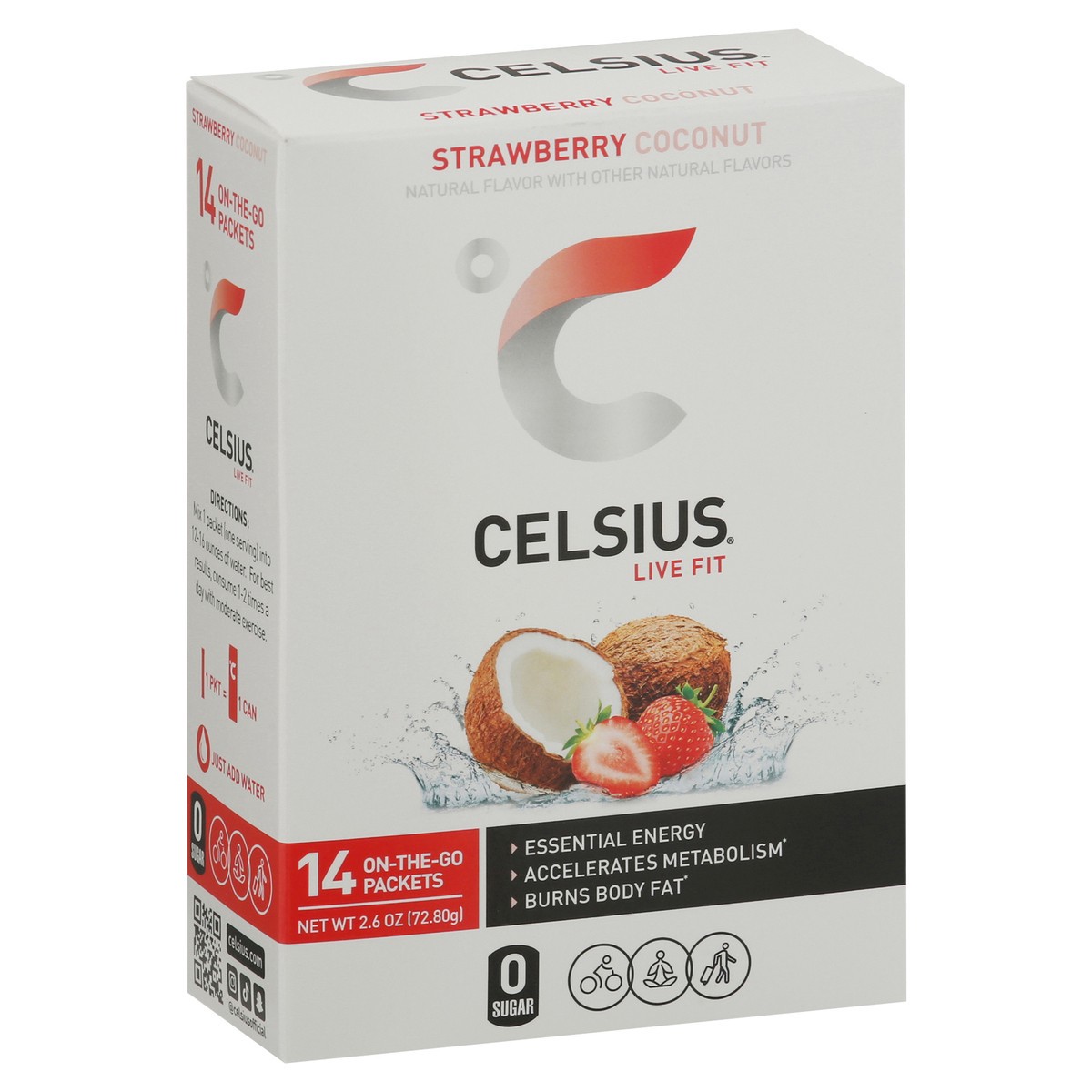 slide 4 of 14, CELSIUS Live Fit Strawberry Coconut Energy Drink 14 ea, 14 ct; 2.6 oz