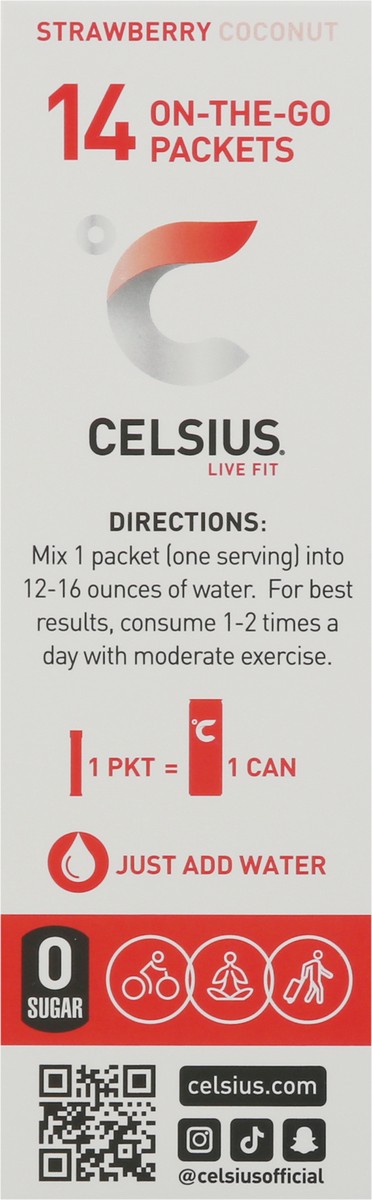 slide 8 of 14, CELSIUS Live Fit Strawberry Coconut Energy Drink 14 ea, 14 ct; 2.6 oz