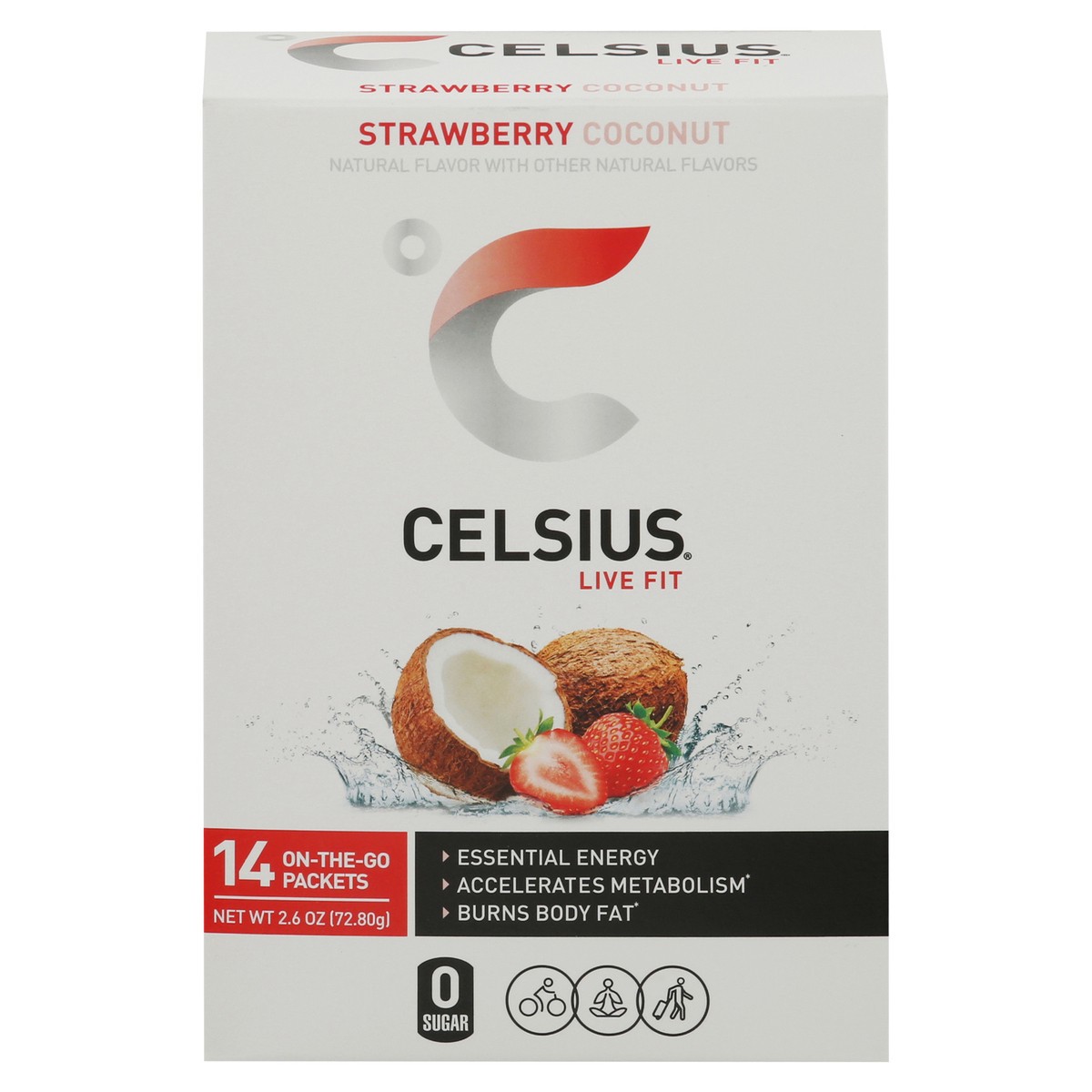 slide 11 of 14, CELSIUS Live Fit Strawberry Coconut Energy Drink 14 ea, 14 ct; 2.6 oz
