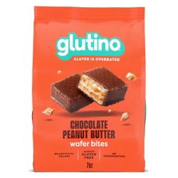 Glutino Chocolate Peanut Butter Wafer Bites, Gluten Free Wafer Cookies, 7 oz.