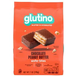 Glutino Chocolate Peanut Butter Wafer Bites, Gluten Free Wafer Cookies, 7 oz.