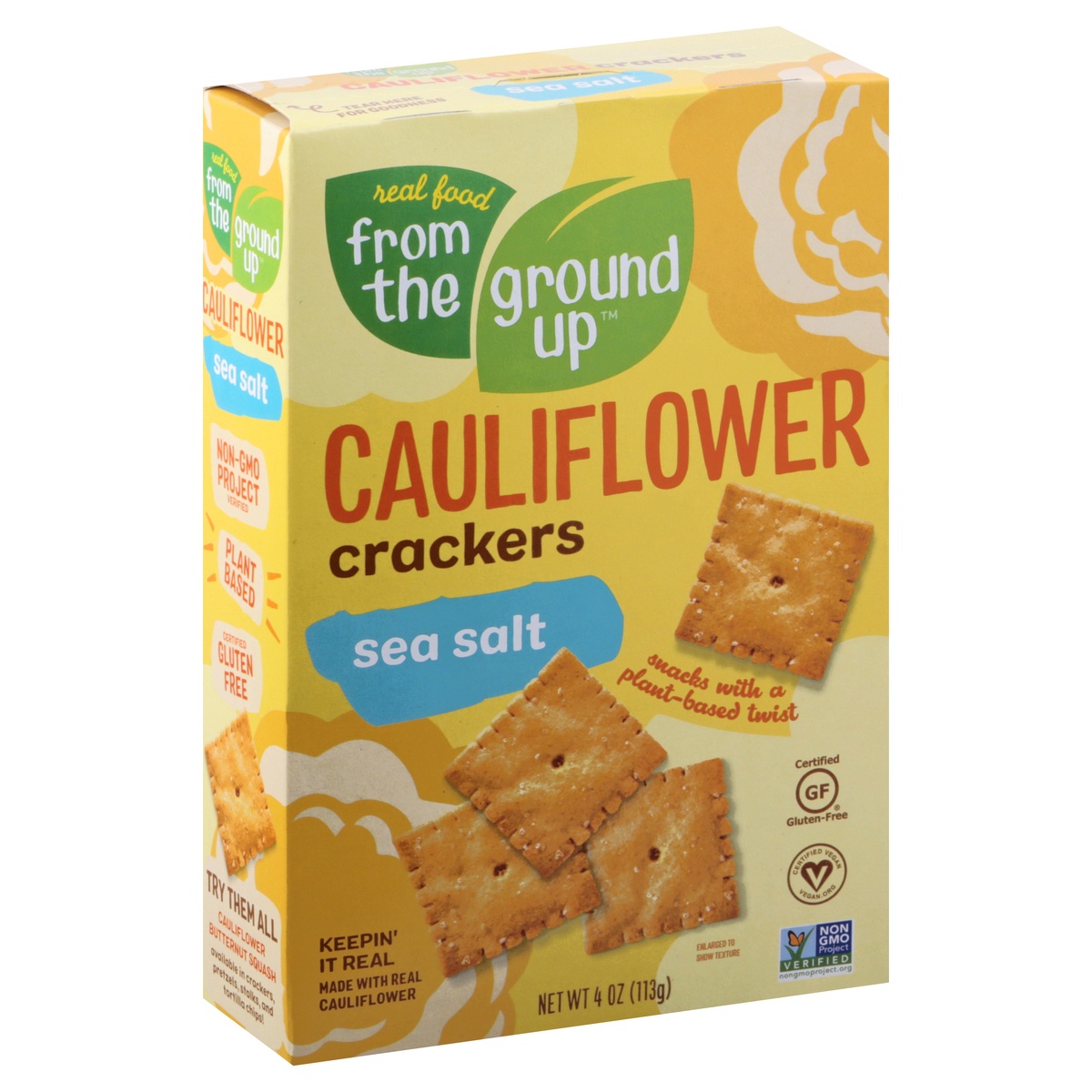 slide 2 of 11, From The Ground Up Sea Salt Cauliflower Crackers, 4 oz
