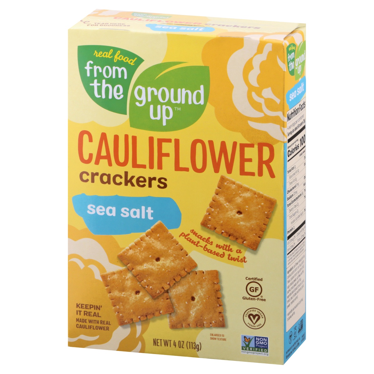 slide 3 of 11, From The Ground Up Sea Salt Cauliflower Crackers, 4 oz