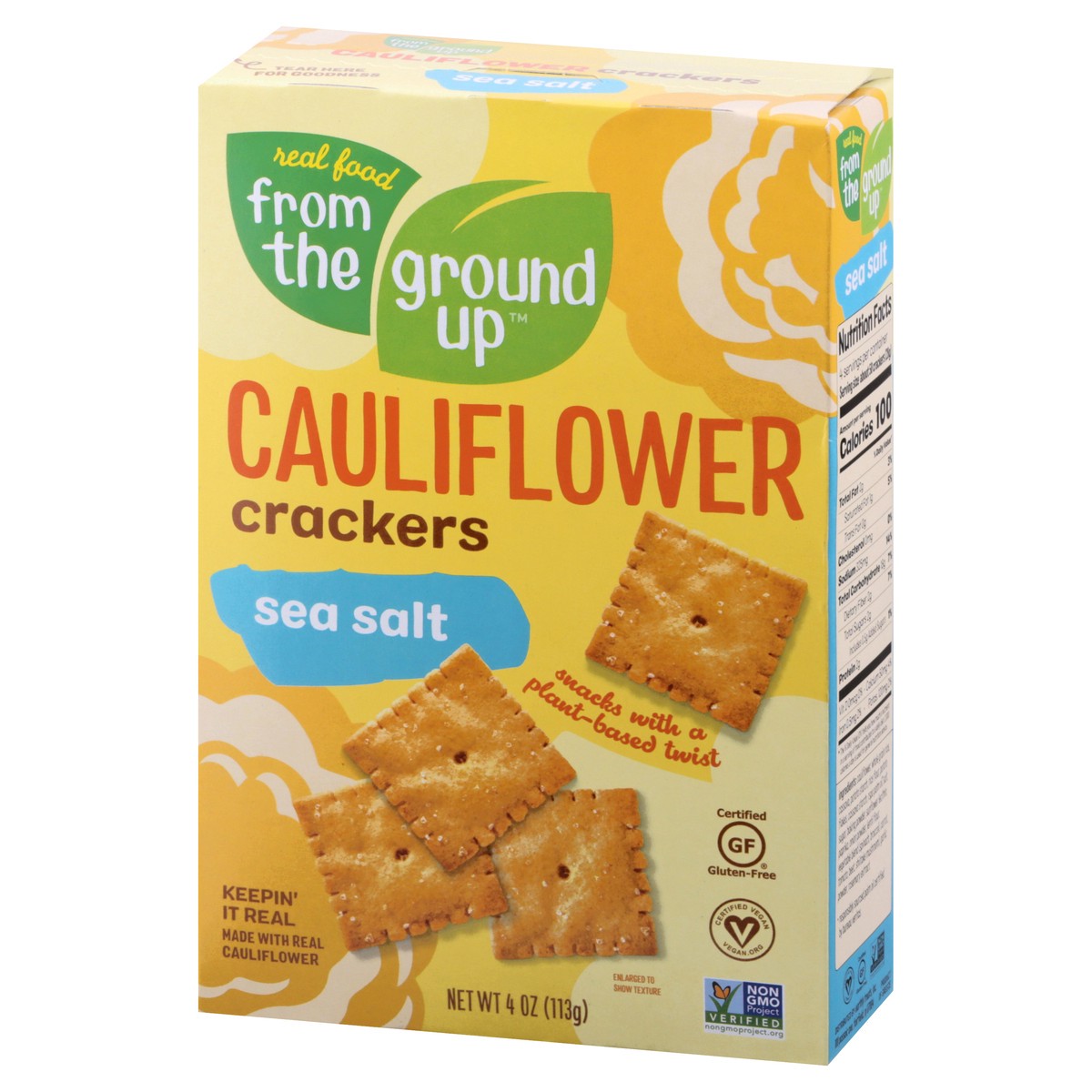 slide 9 of 13, From The Ground Up Sea Salt Cauliflower Crackers 4 oz, 4 oz