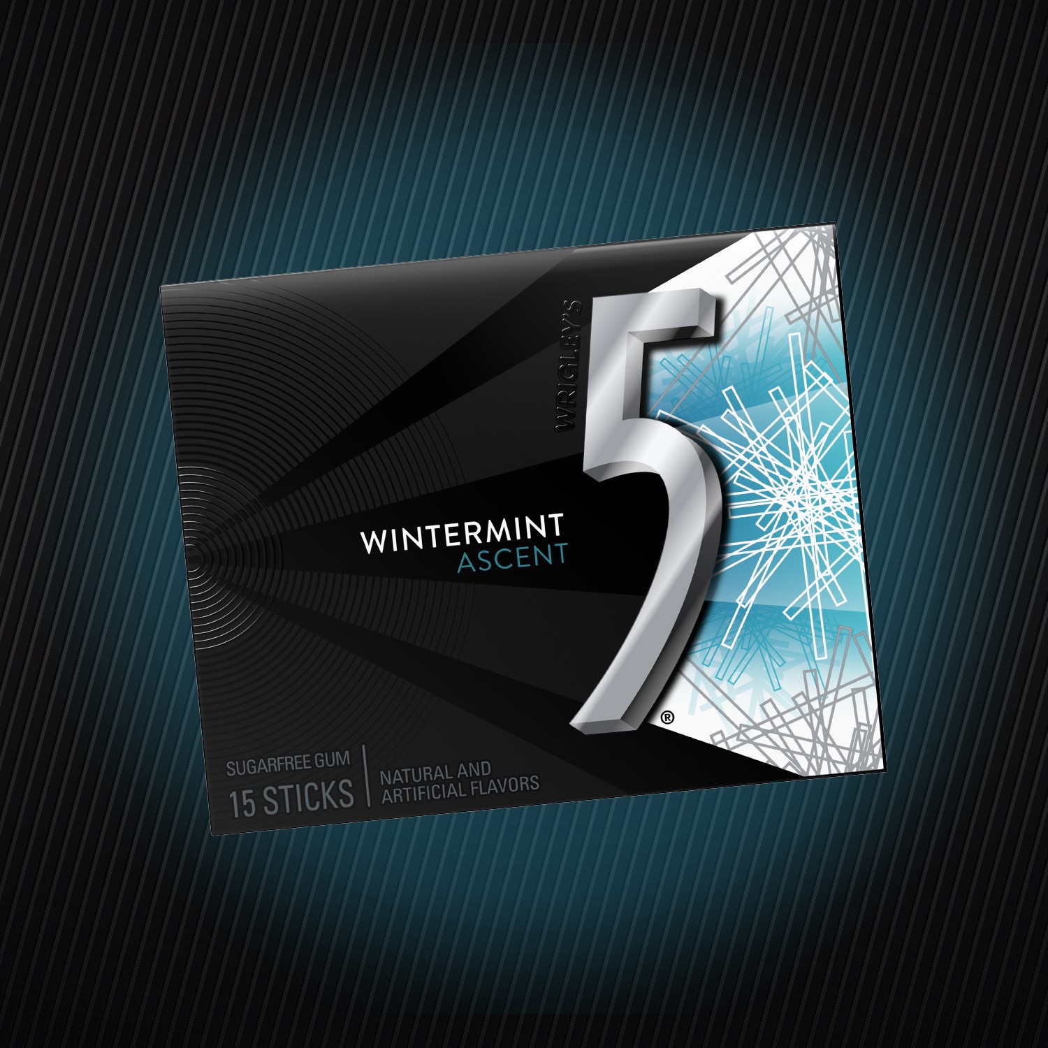 slide 5 of 5, 5 Gum Wintermint Ascent Sugar Free Chewing Gum, 15 Piece Single Pack, 15 ct