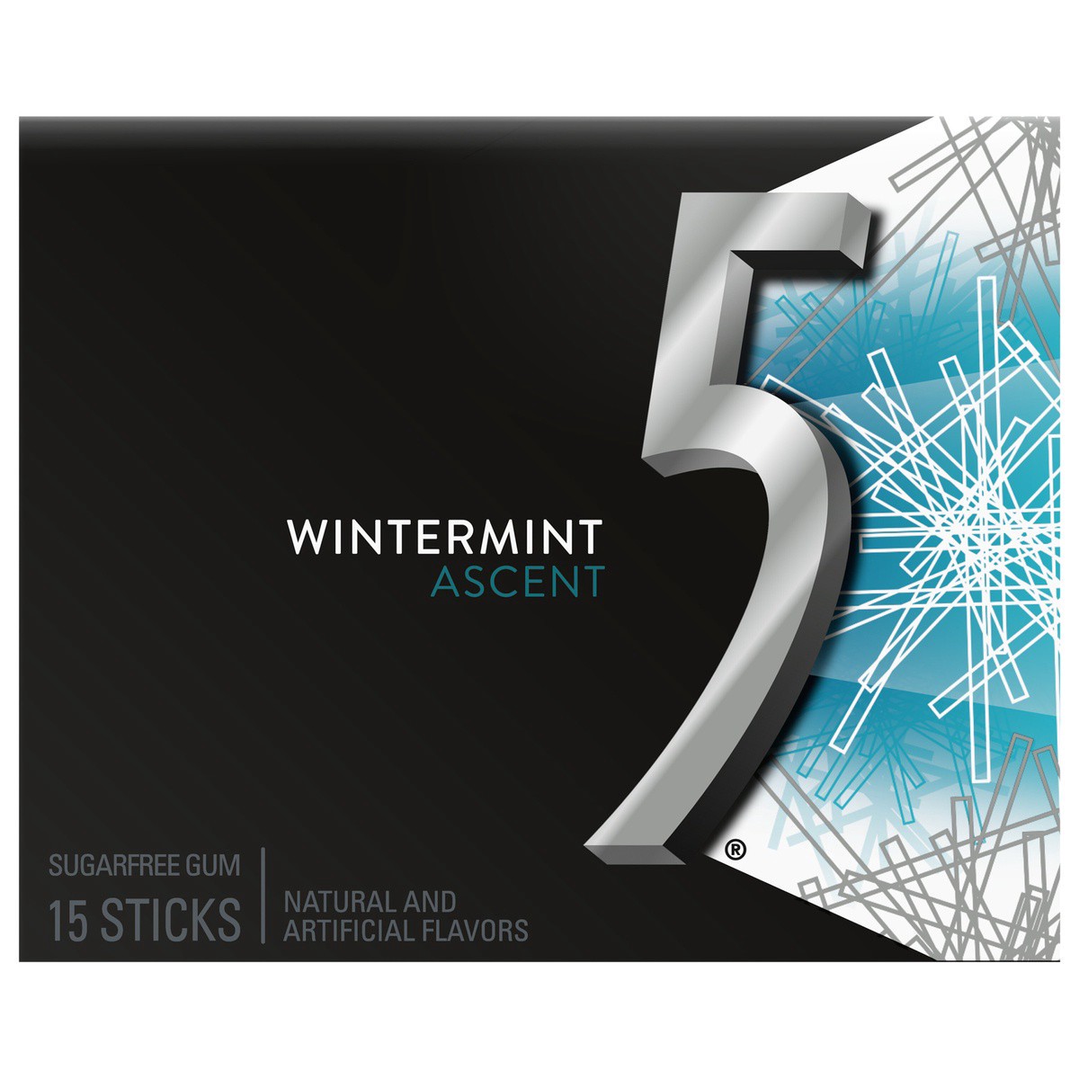 slide 1 of 5, 5 Gum Wintermint Ascent Sugar Free Chewing Gum, 15 Piece Single Pack, 15 ct