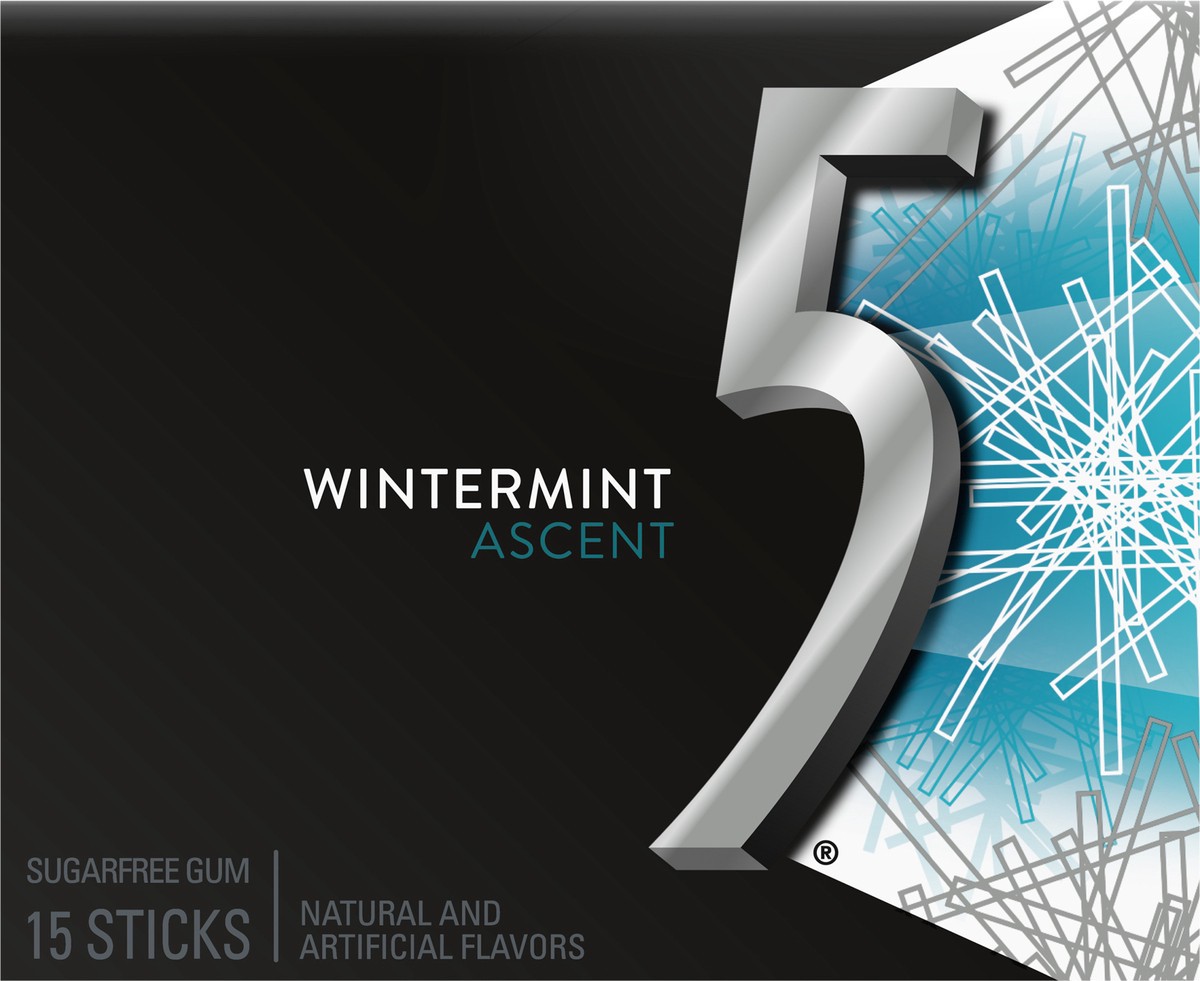 slide 1 of 8, 5 GUM Wintermint Ascent Sugar Free Chewing Gum, 15 Sticks, 15 ct