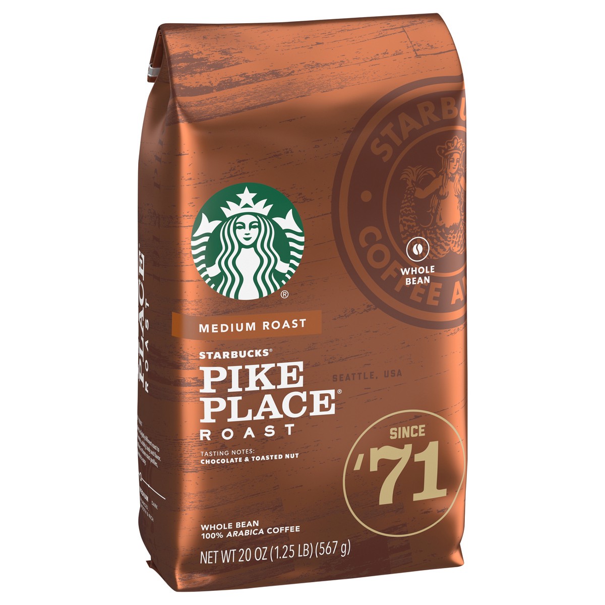 slide 2 of 9, Starbucks Whole Bean Coffee—Medium Roast Coffee—Pike Place Roast—100% Arabica—1 bag (20 oz), 20 oz