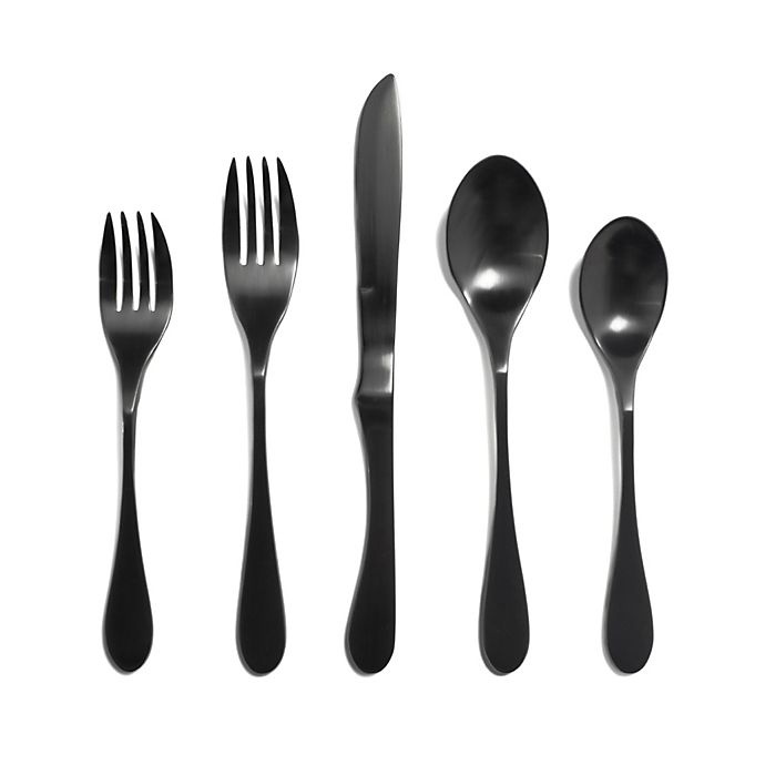 slide 1 of 4, Knork Flatware Set - Black Matte, 5 ct