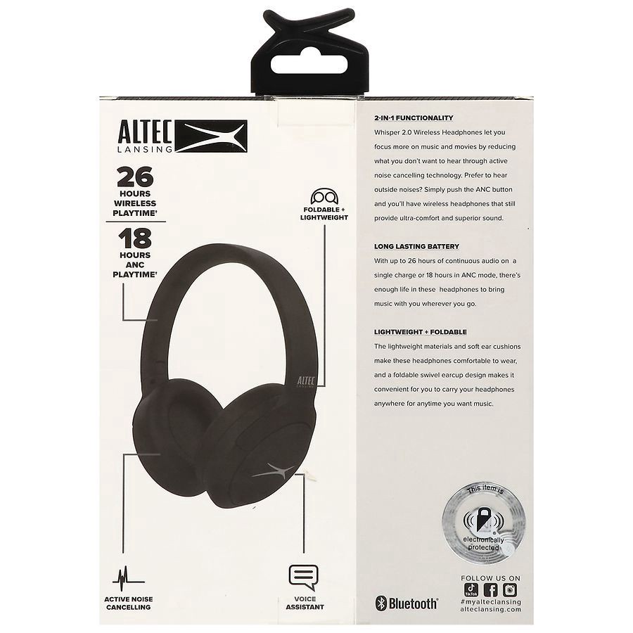 slide 2 of 2, Altec Lansing Wireless Noise Cancelling Headphones, 1 pair