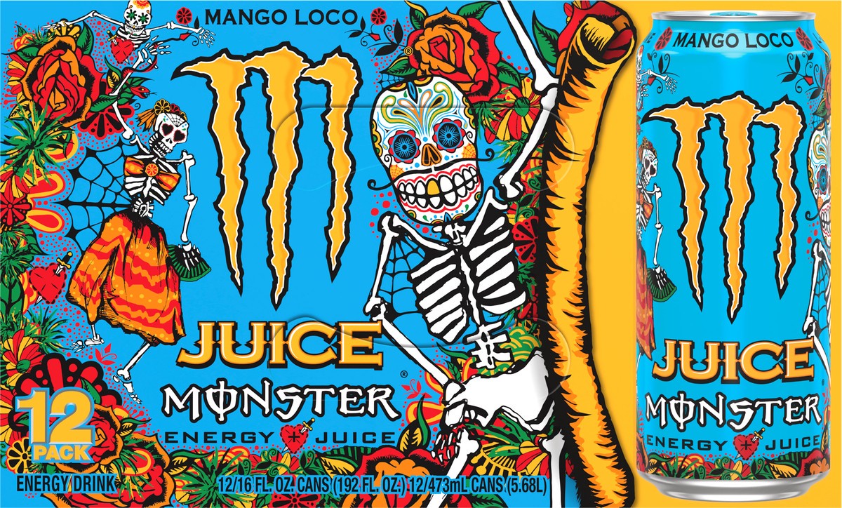 slide 2 of 2, Monster Mango Loco Energy Drink - 12 ct, 12 ct