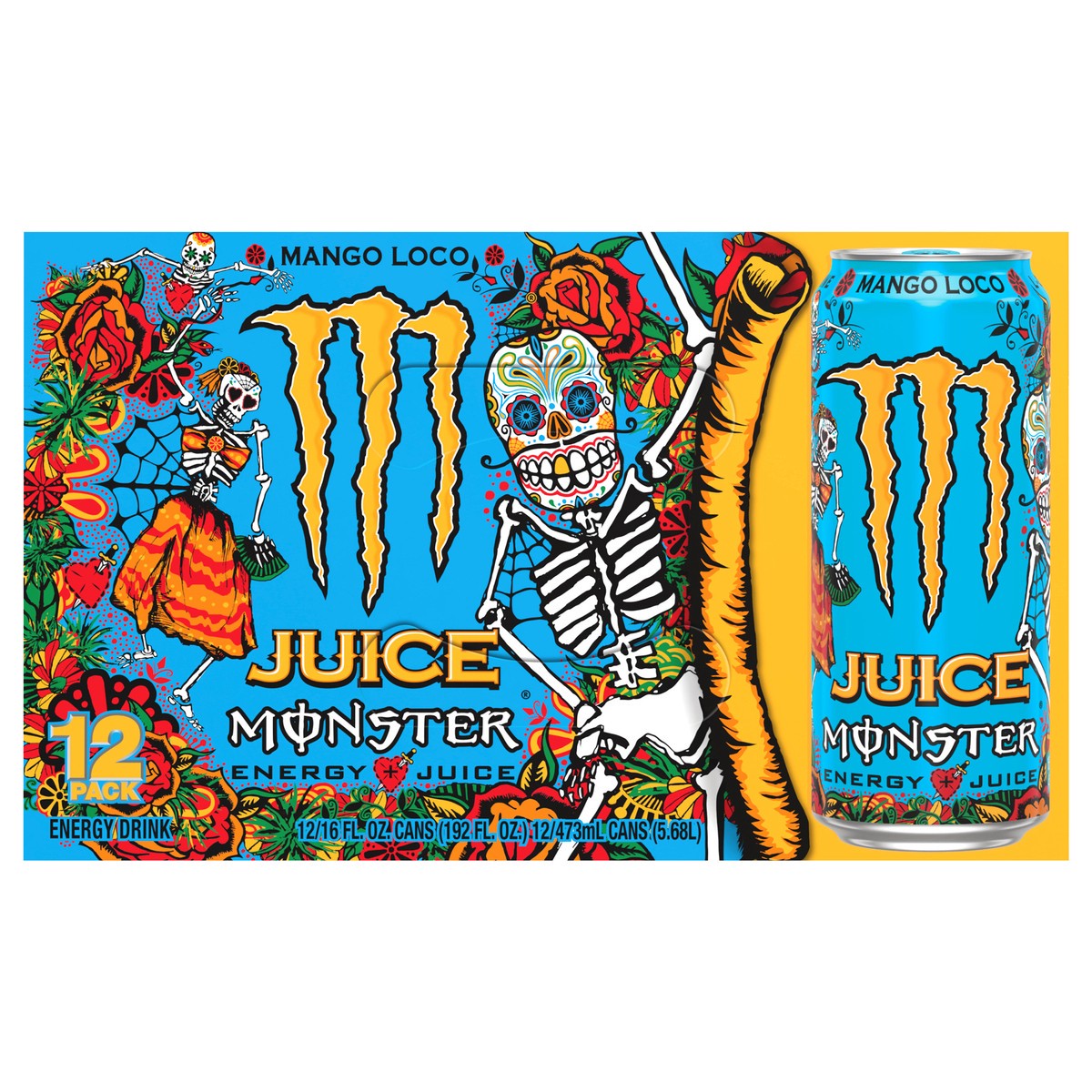 slide 1 of 2, Monster Mango Loco Energy Drink - 12 ct, 12 ct