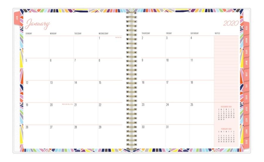 slide 3 of 4, Blue Sky Trina Turk Weekly/Monthly Frosted Planner, 8-1/2'' X 11'', Coppelia Shorts, January To December 2020, 117498, 1 ct