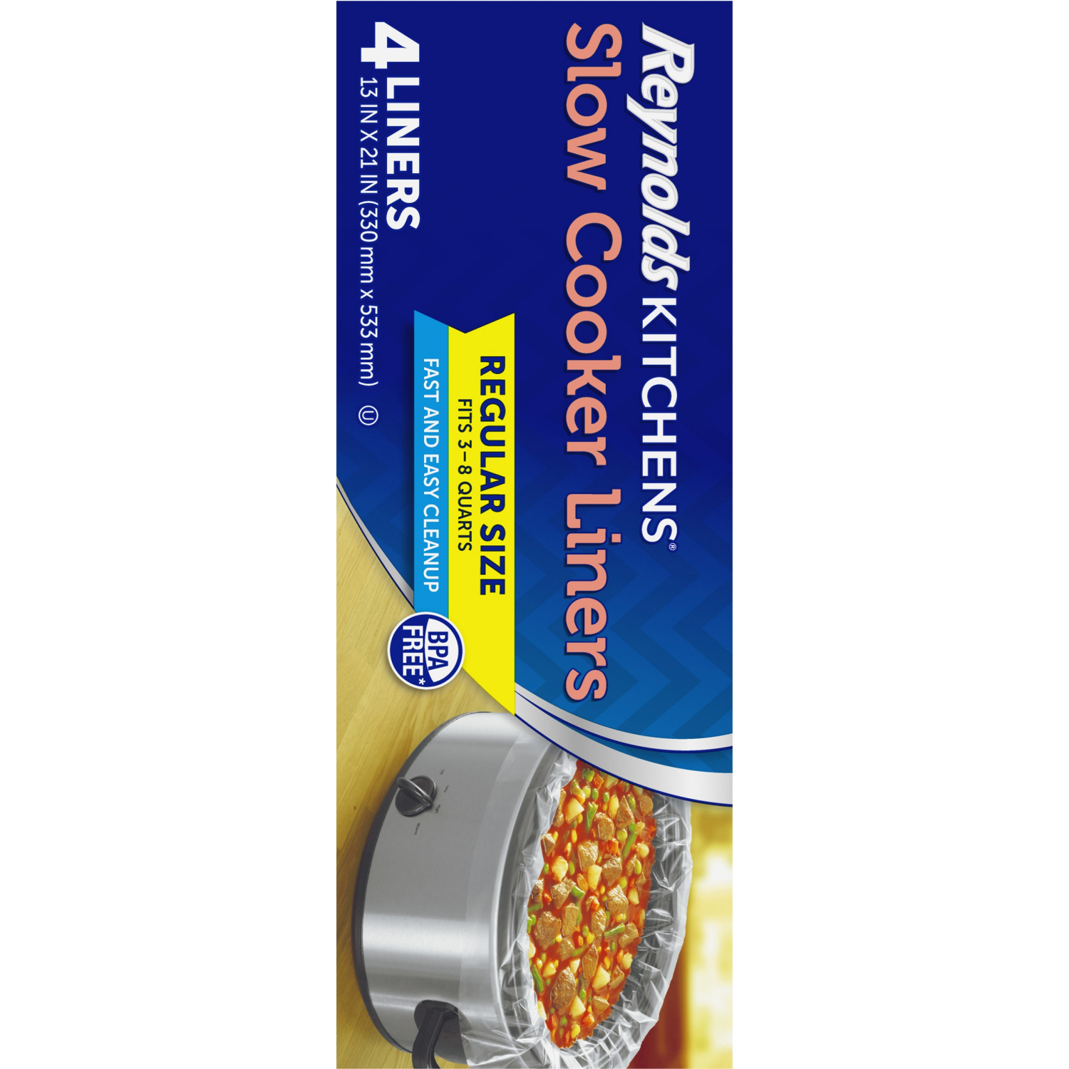 slide 2 of 8, Reynolds Kitchens Regular Size Slow Cooker Liners 4 Each, 4 ct