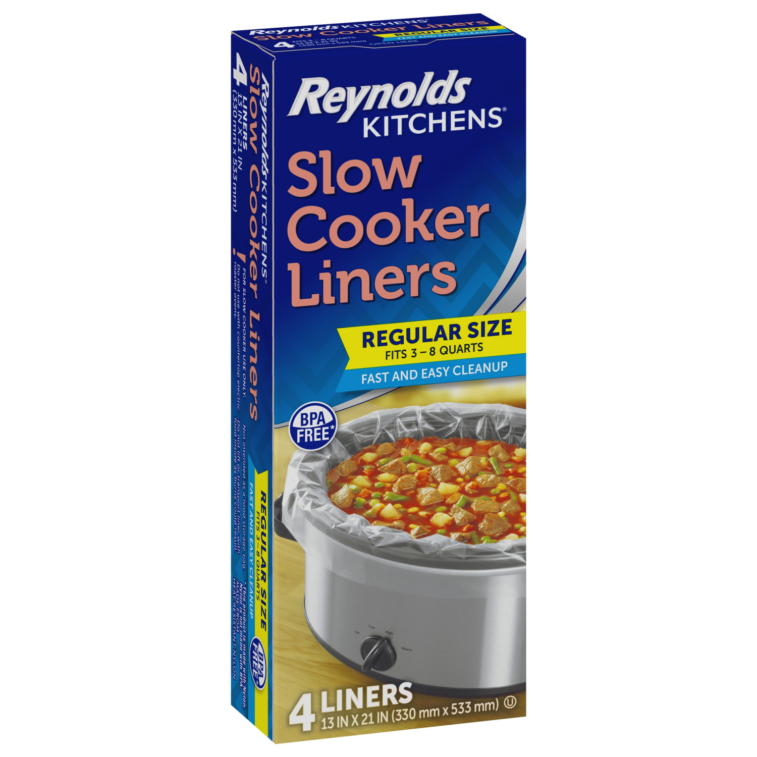 slide 6 of 8, Reynolds Kitchens Regular Size Slow Cooker Liners 4 Each, 4 ct