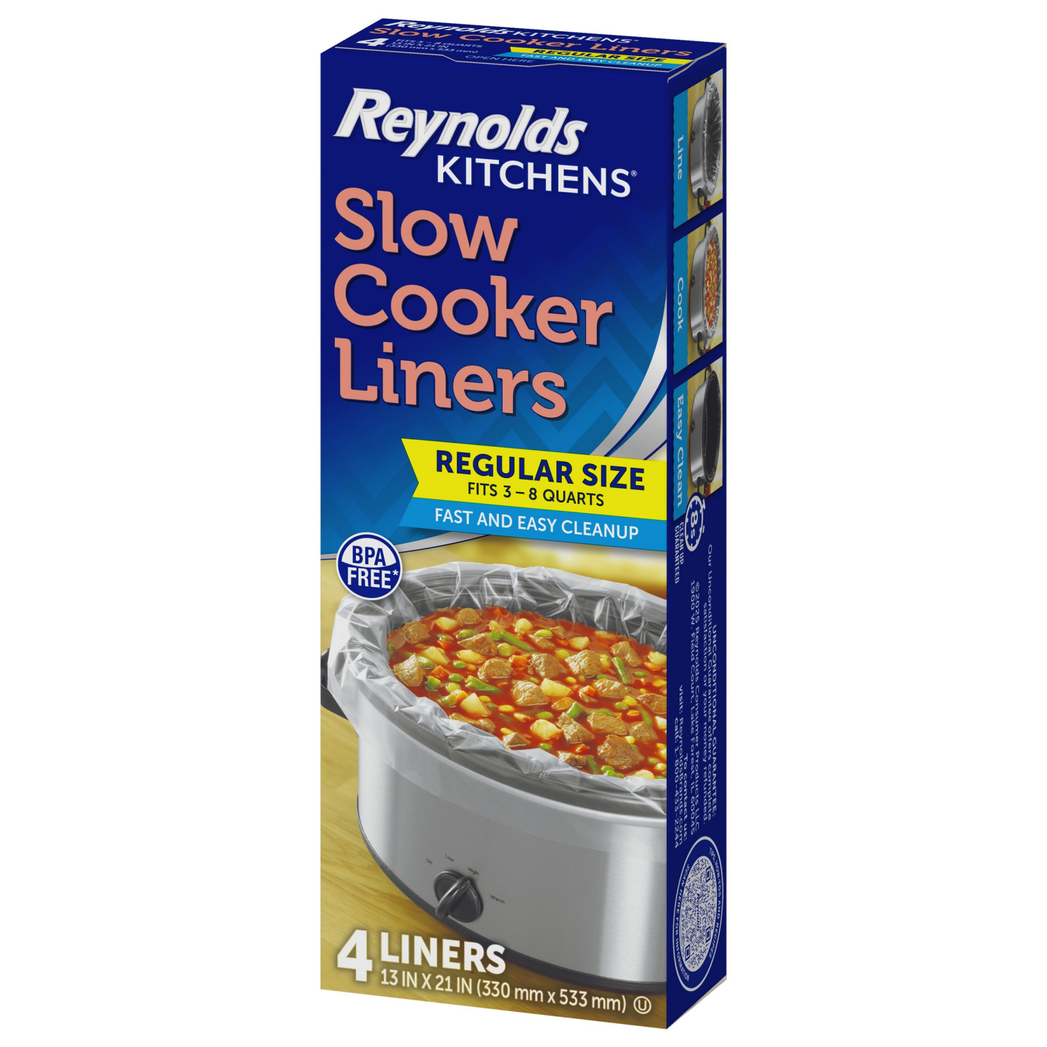 slide 7 of 8, Reynolds Kitchens Regular Size Slow Cooker Liners 4 Each, 4 ct